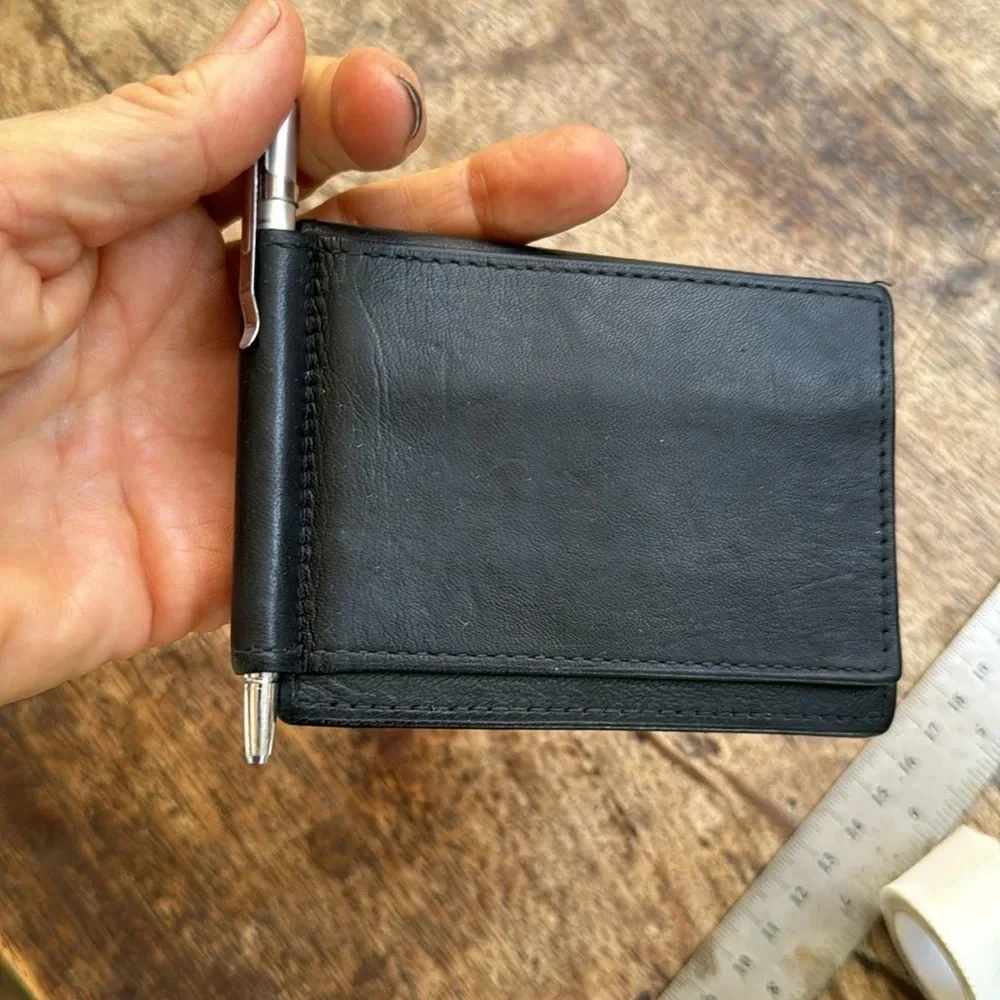 Butter soft black leather billfold wallet